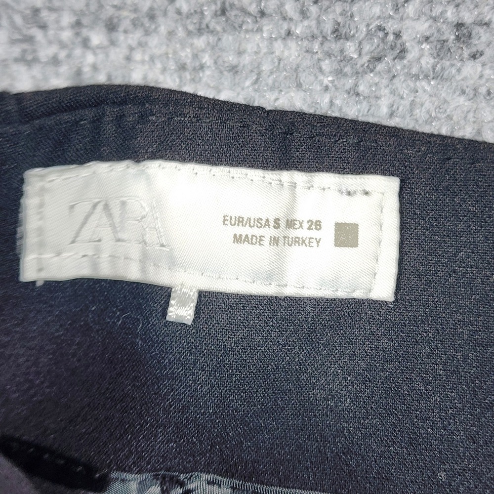 Zara Womens High Waisted Darted Tapered Trousers Black Size S 26 - Picture 4 of 6